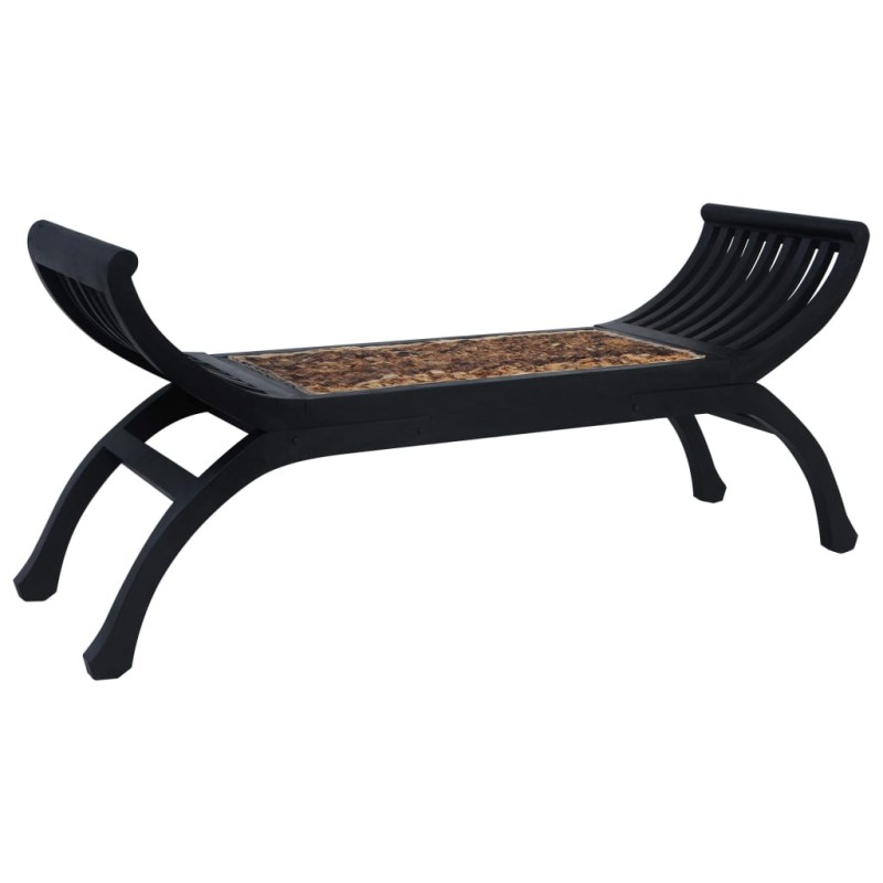 vidaXL Panca 120 cm Marrone Scuro in Abaca vidaXL Panca 120 cm Marrone Scuro in Abaca