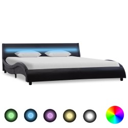 vidaXL Giroletto con LED Nero in Similpelle 120x200 cm   