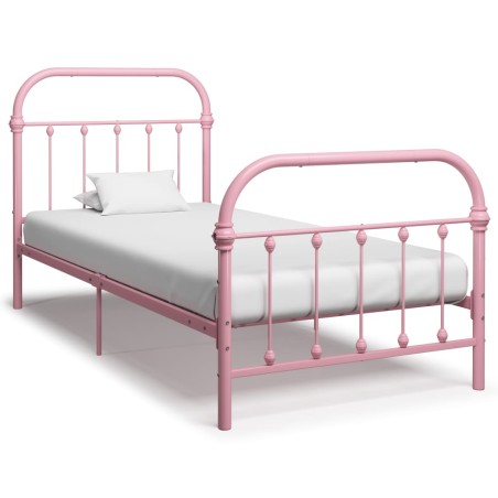 vidaXL Giroletto Rosa in Metallo 90x200 cm