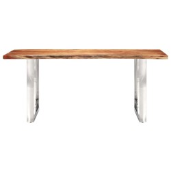 vidaXL Tavolo da Pranzo con Bordi Vivi Massello di Acacia 200 cm 3,8cm