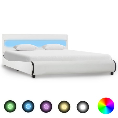 vidaXL Giroletto con LED Bianco in Similpelle 120x200 cm 