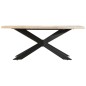 vidaXL Tavolo da Pranzo 180x90x76 cm in Massello di Mango Sbiancato