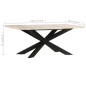 vidaXL Tavolo da Pranzo 180x90x76 cm in Massello di Mango Sbiancato