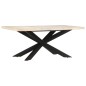 vidaXL Tavolo da Pranzo 180x90x76 cm in Massello di Mango Sbiancato