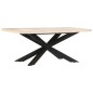 vidaXL Tavolo da Pranzo 180x90x76 cm in Massello di Mango Sbiancato