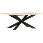 vidaXL Tavolo da Pranzo 180x90x76 cm in Massello di Mango Sbiancato