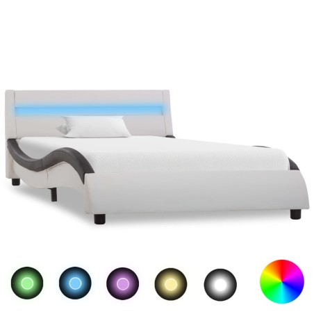 vidaXL Giroletto con LED Bianco e Nero in Similpelle 100x200 cm   