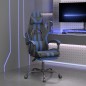 Sedia da Gaming Girevole con Poggiapiedi Nero e Blu Similpelle Sedia da Gaming Girevole con Poggiapiedi Nero e Blu Similpelle