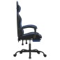 Sedia da Gaming Girevole con Poggiapiedi Nero e Blu Similpelle Sedia da Gaming Girevole con Poggiapiedi Nero e Blu Similpelle