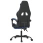 Sedia da Gaming Girevole con Poggiapiedi Nero e Blu Similpelle Sedia da Gaming Girevole con Poggiapiedi Nero e Blu Similpelle
