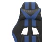 Sedia da Gaming Girevole con Poggiapiedi Nero e Blu Similpelle Sedia da Gaming Girevole con Poggiapiedi Nero e Blu Similpelle