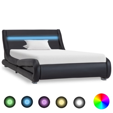 vidaXL Giroletto con LED Nero in Similpelle 90x200 cm 