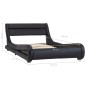 vidaXL Giroletto con LED Nero in Similpelle 90x200 cm vidaXL Giroletto con LED Nero in Similpelle 90x200 cm