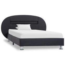 vidaXL Giroletto con LED senza Materasso Nero in Similpelle 90x200 cm