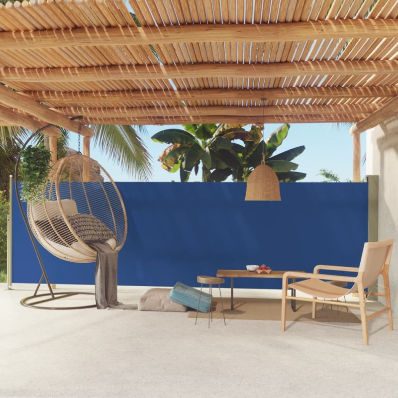 Tenda Laterale Retrattile per Patio 160x500 cm Blu Tenda Laterale Retrattile per Patio 160x500 cm Blu