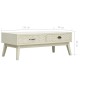 vidaXL Tavolino Caffè 2 Cassetti Intagliati Grigio 110x50x40cm Legno vidaXL Tavolino Caffè 2 Cassetti Intagliati Grigio 110x50x40cm Legno