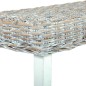 vidaXL Panca 160 cm Bianca in Rattan Naturale Kubu e Massello di Mango vidaXL Panca 160 cm Bianca in Rattan Naturale Kubu e Massello di Mango