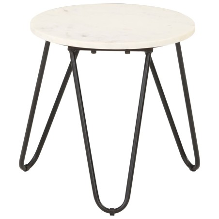 vidaXL Tavolino da Caffè Bianco 40x40x40 cm Pietra Vera Testura Marmo