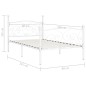vidaXL Giroletto con Doghe Bianco in Metallo 90x200 cm vidaXL Giroletto con Doghe Bianco in Metallo 90x200 cm