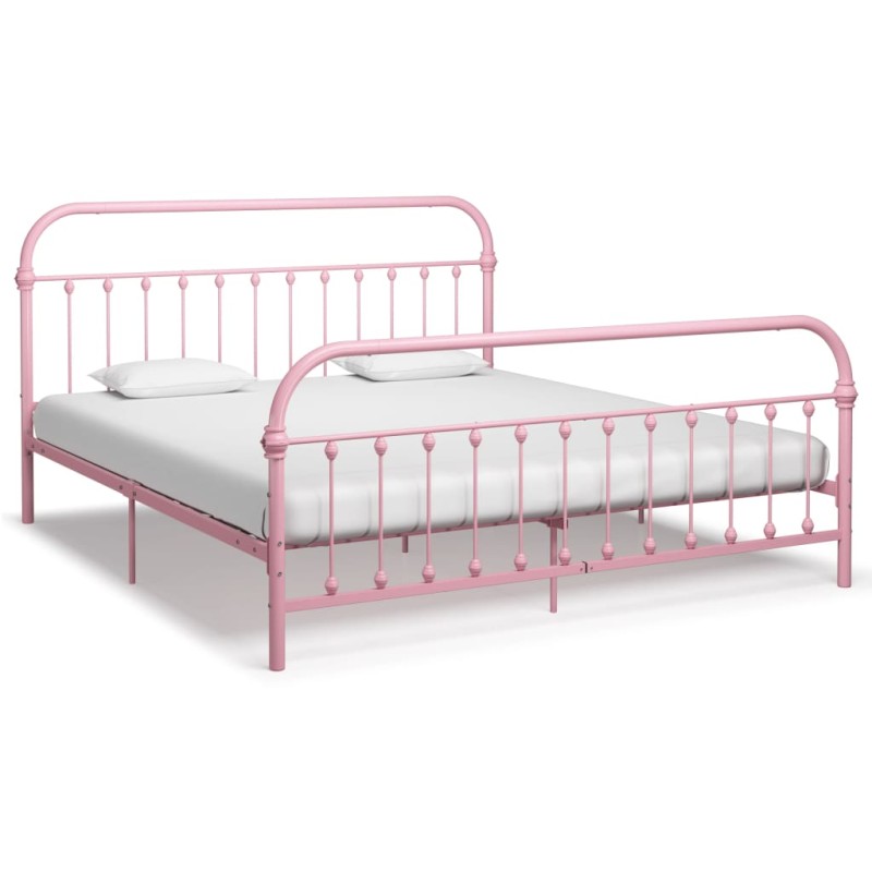 vidaXL Giroletto Rosa in Metallo 180x200 cm vidaXL Giroletto Rosa in Metallo 180x200 cm