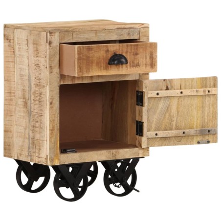 vidaXL Comodino 40x30x57 cm in Legno Massello di Mango
