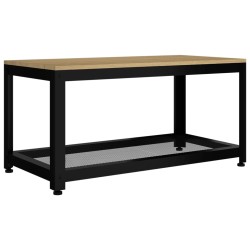vidaXL Tavolino Salotto Marrone Chiaro e Nero 90x45x45 cm MDF e Ferro