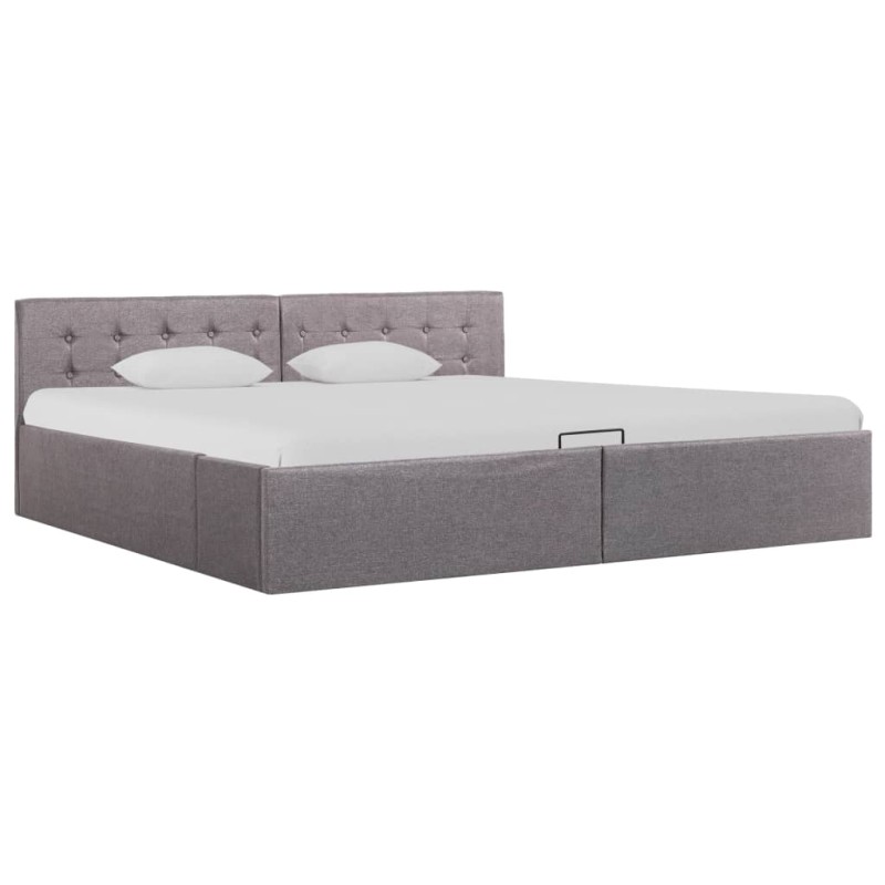 vidaXL Giroletto con Contenitore Grigio Talpa in Tessuto 180x200 cm vidaXL Giroletto con Contenitore Grigio Talpa in Tessuto 180x200 cm