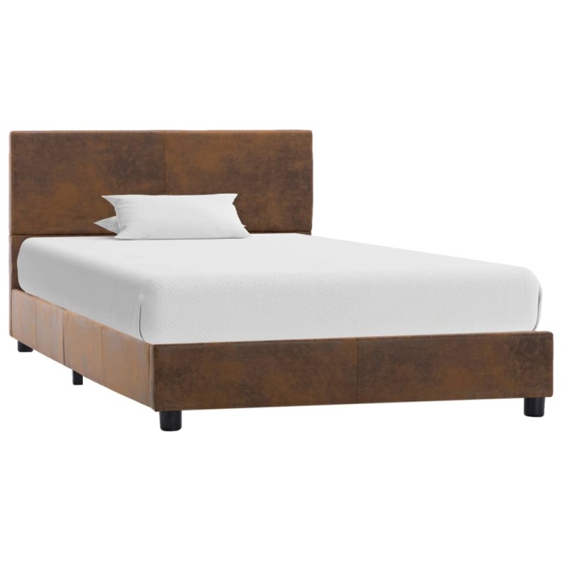 vidaXL Giroletto Marrone in Similpelle Scamosciata 90x200 cm vidaXL Giroletto Marrone in Similpelle Scamosciata 90x200 cm