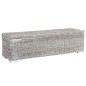 vidaXL Scatola Portaoggetti 120 cm Bianca Rattan Kubu e Massello Mango vidaXL Scatola Portaoggetti 120 cm Bianca Rattan Kubu e Massello Mango