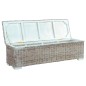 vidaXL Scatola Portaoggetti 120 cm Bianca Rattan Kubu e Massello Mango vidaXL Scatola Portaoggetti 120 cm Bianca Rattan Kubu e Massello Mango