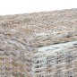 vidaXL Scatola Portaoggetti 120 cm Bianca Rattan Kubu e Massello Mango vidaXL Scatola Portaoggetti 120 cm Bianca Rattan Kubu e Massello Mango