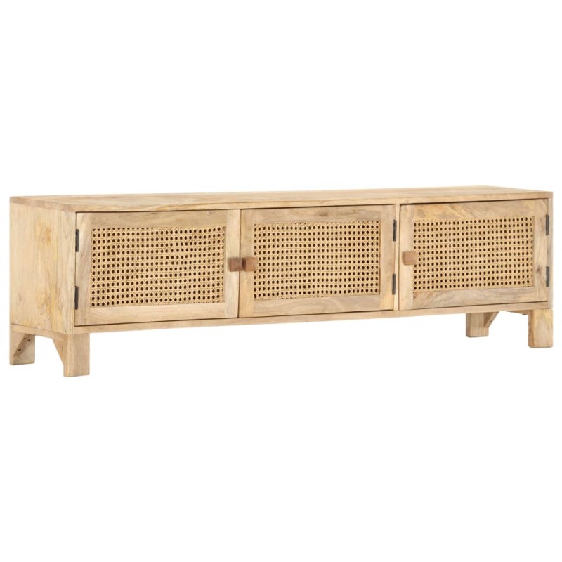 vidaXL Mobile Porta TV 140x30x40 cm in Legno di Mango e Canna Naturale vidaXL Mobile Porta TV 140x30x40 cm in Legno di Mango e Canna Naturale
