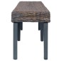 vidaXL Panca 160 cm Grigia in Rattan Naturale Kubu e Massello di Mango vidaXL Panca 160 cm Grigia in Rattan Naturale Kubu e Massello di Mango