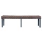 vidaXL Panca 160 cm Grigia in Rattan Naturale Kubu e Massello di Mango vidaXL Panca 160 cm Grigia in Rattan Naturale Kubu e Massello di Mango