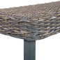 vidaXL Panca 160 cm Grigia in Rattan Naturale Kubu e Massello di Mango vidaXL Panca 160 cm Grigia in Rattan Naturale Kubu e Massello di Mango