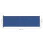 Tenda Laterale Retrattile per Patio 160x500 cm Blu Tenda Laterale Retrattile per Patio 160x500 cm Blu
