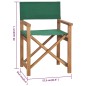 vidaXL Sedia da Regista in Legno Massello di Teak Verde vidaXL Sedia da Regista in Legno Massello di Teak Verde