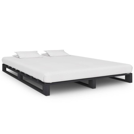 vidaXL Giroletto in Pallet Grigio Legno Massello di Pino 120x200 cm