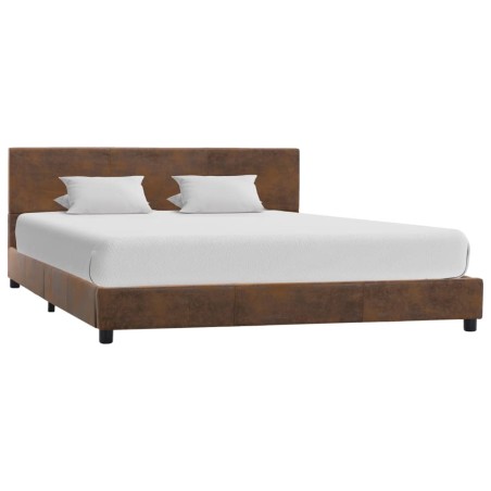 vidaXL Giroletto Marrone in Similpelle Scamosciata 120x200 cm