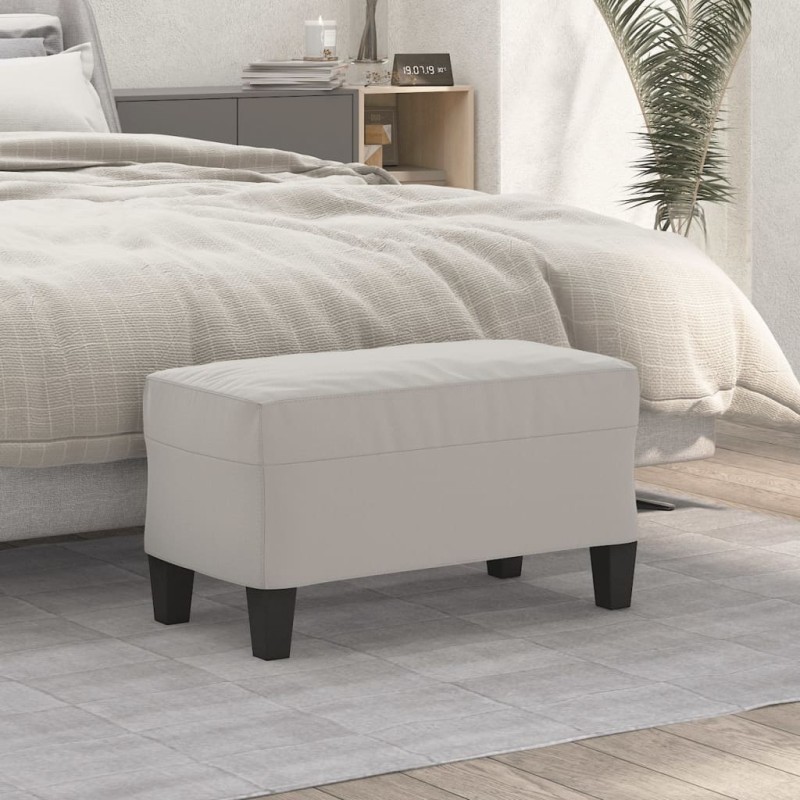Panca Grigio Chiaro 70x35x41 cm in Microfibra Panca Grigio Chiaro 70x35x41 cm in Microfibra