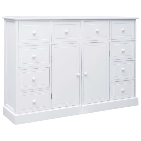 vidaXL Credenza con 10 Cassetti Bianca 113x30x79 cm in Legno