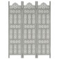 vidaXL Divisorio 3 Pannelli Intagliato Grigio 120x165cm Mango Massello vidaXL Divisorio 3 Pannelli Intagliato Grigio 120x165cm Mango Massello