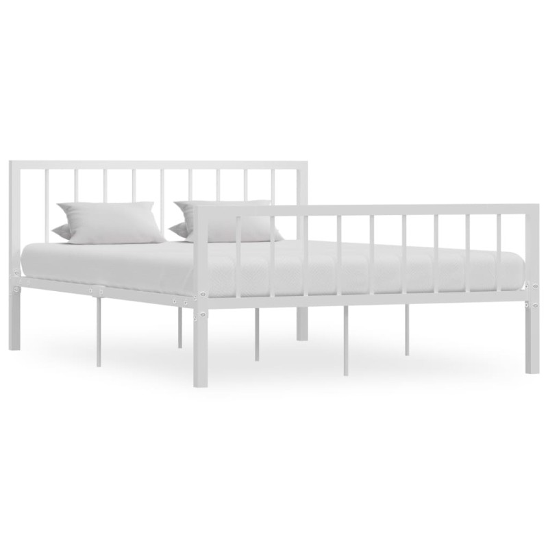 vidaXL Giroletto Bianco in Metallo 140x200 cm vidaXL Giroletto Bianco in Metallo 140x200 cm