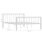vidaXL Giroletto Bianco in Metallo 140x200 cm vidaXL Giroletto Bianco in Metallo 140x200 cm