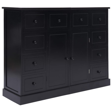 vidaXL Credenza con 10 Cassetti Nera 113x30x79 cm in Legno