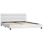 vidaXL Giroletto con LED Bianco in Similpelle 140x200 cm vidaXL Giroletto con LED Bianco in Similpelle 140x200 cm