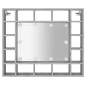 Mobile a Specchio con LED Grigio Sonoma 91x15x76,5 cm