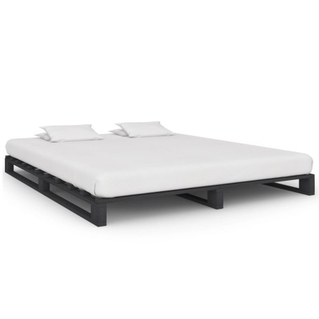 vidaXL Giroletto in Pallet Grigio Legno Massello di Pino 200x200 cm