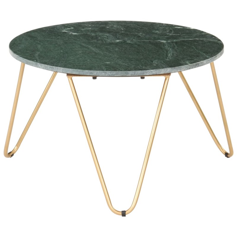 vidaXL Tavolino da Caffè Verde 65x65x42 cm Pietra Vera Testura Marmo