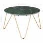 vidaXL Tavolino da Caffè Verde 65x65x42 cm Pietra Vera Testura Marmo